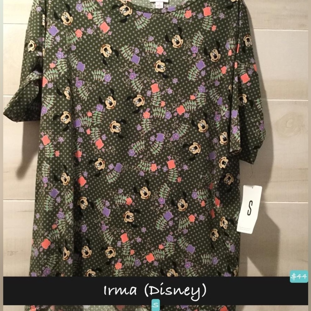 NWT LuLaRoe Irma Tunic S Disney Collection